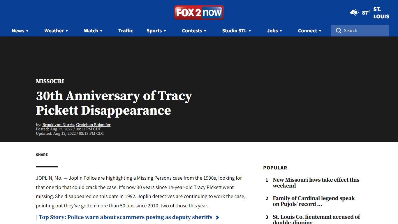 30th Anniversary of Tracy Pickett Disappearance | FOX 2